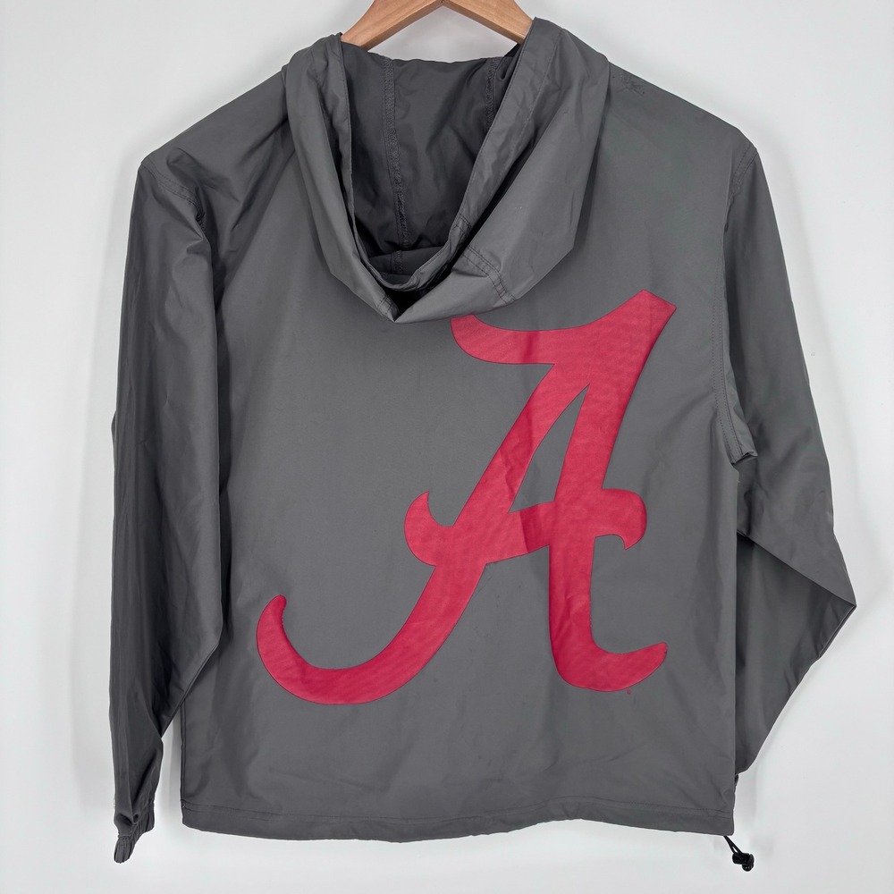 Alabama Champion Packable Anorak Windbreaker Jacket Mens S Gray Roll Tide NCAA
